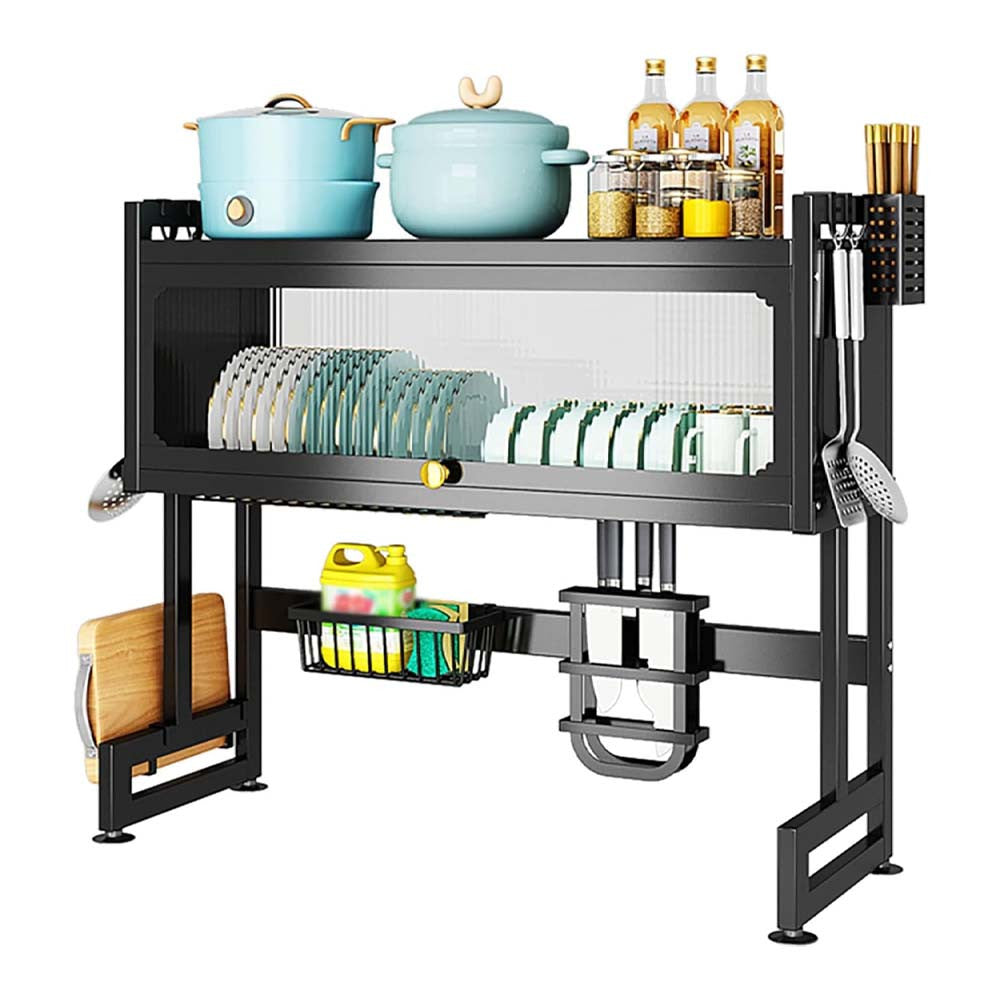 Cabinet Door Sink Rack Countertop Dish Storage Rack with Multifunctional Dishwasher, Suit for Single Sink, Assorted
