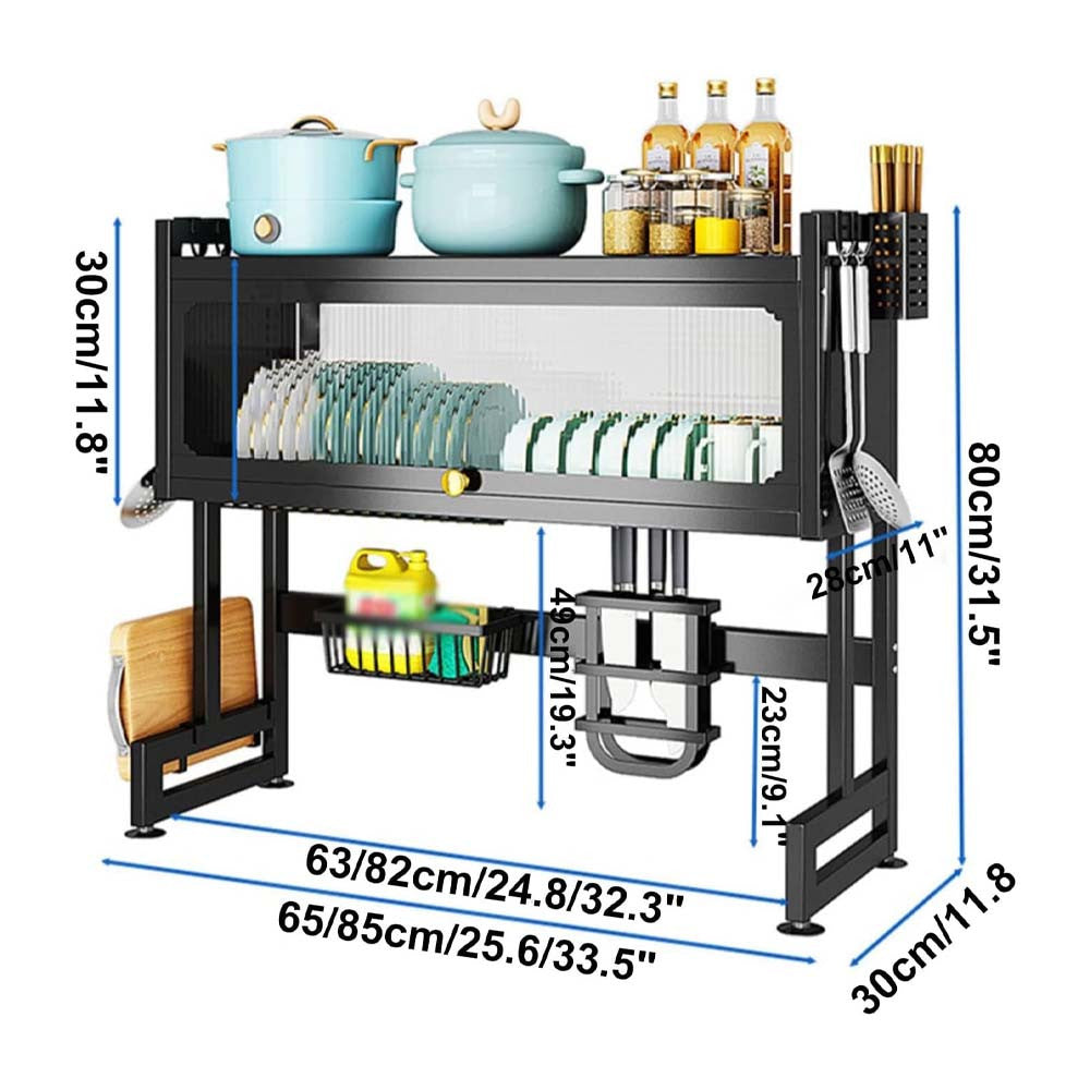 Cabinet Door Sink Rack Countertop Dish Storage Rack with Multifunctional Dishwasher, Suit for Single Sink, Assorted