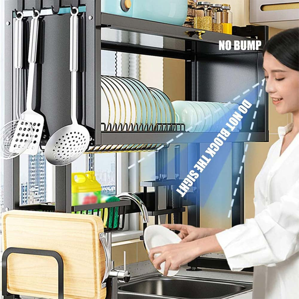 Cabinet Door Sink Rack Countertop Dish Storage Rack with Multifunctional Dishwasher, Suit for Single Sink, Assorted